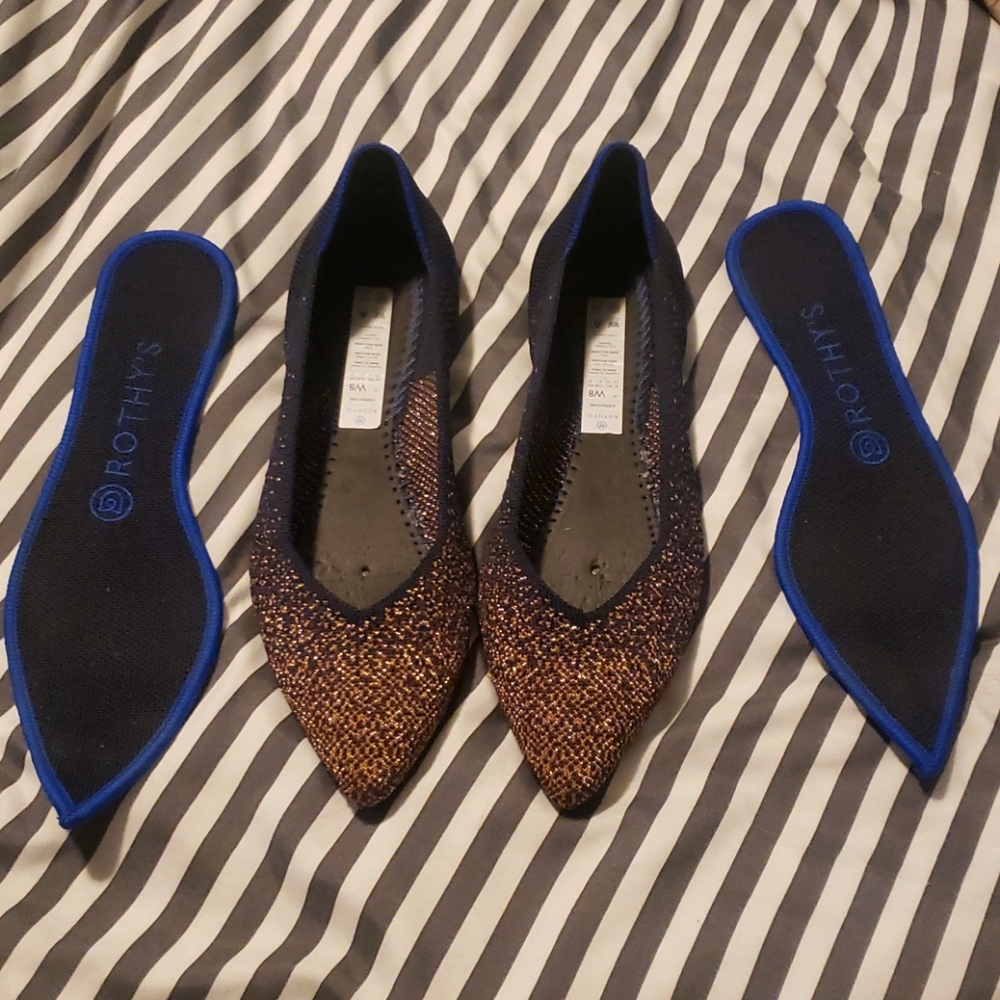 Midnight Metallic Rothys points size 8 - Picture 3 of 8